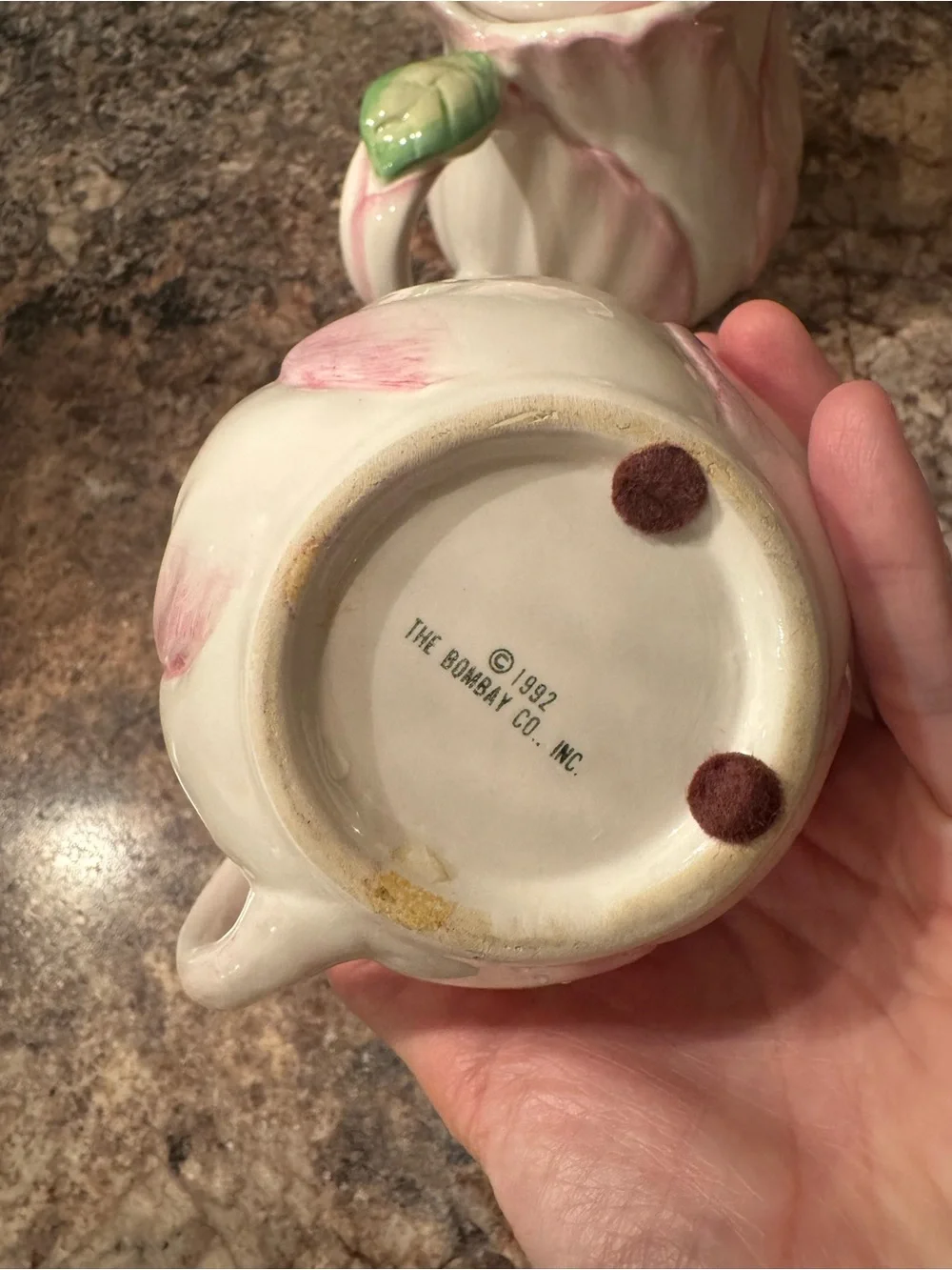 Vintage 1992 The Bombay Company Pink Tulip Ceramic Tea Set